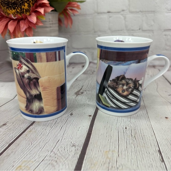 Elegant Yorkies Mug by Danbury Mint Shopping surprise & sitting pretty collector - Picture 1 of 7
